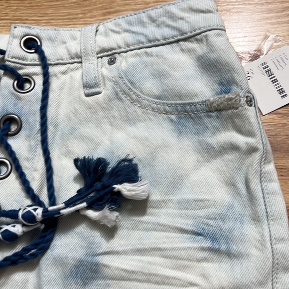 Free People Tie Front Jean denim Skirt size 26 - Picture 9 of 16